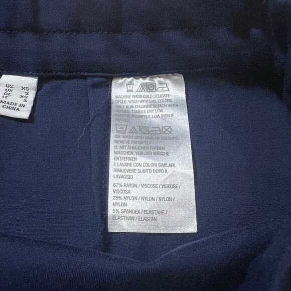 Susan Graver Straight Leg Pull On Dress Pants Navy XS - Picture 6 of 6